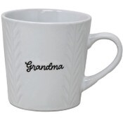Wholesale - 16oz White Mug with Embossed Pattern and Debossed "Grandma" C/P 24, UPC: 195010107631